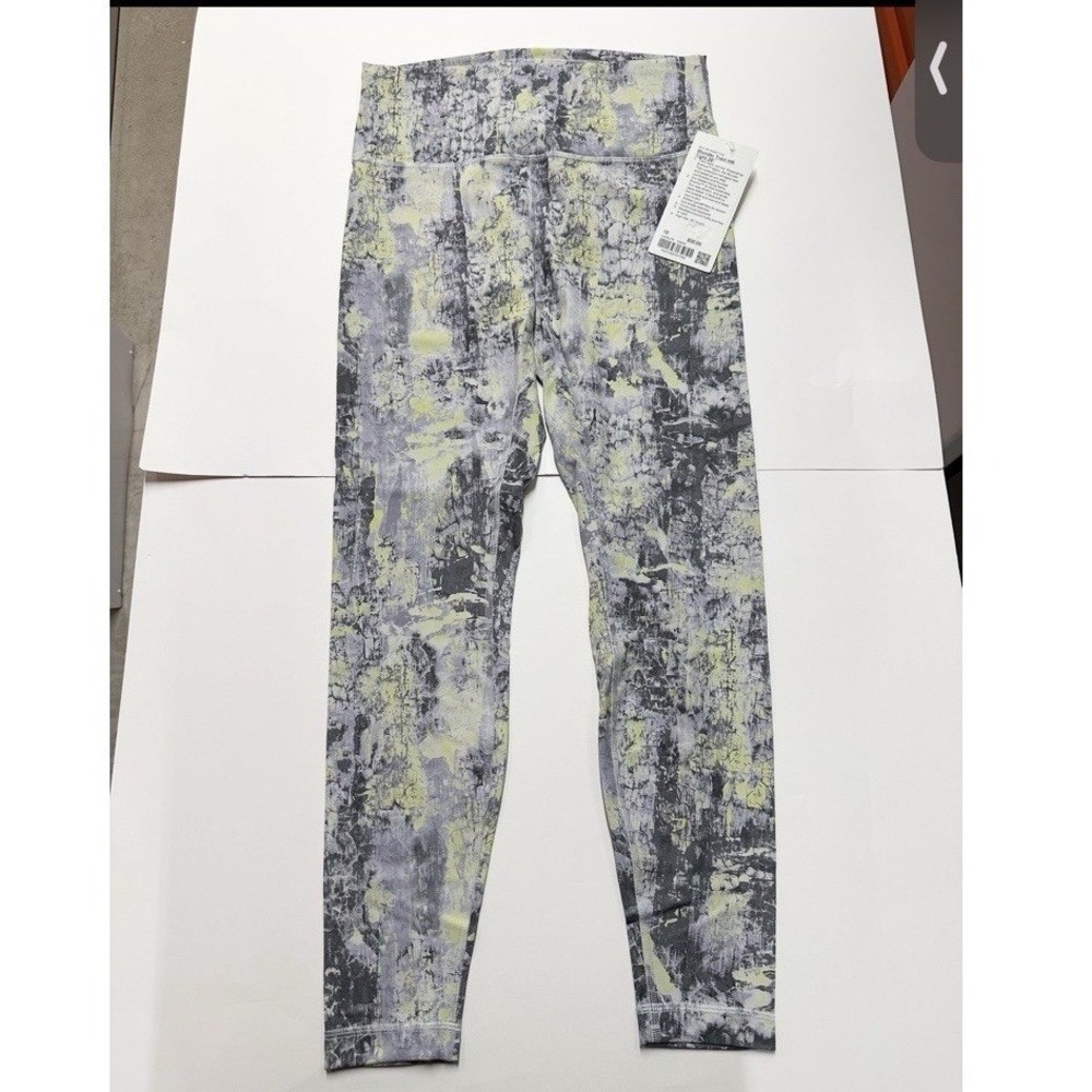 Lululemon Wunder Train 28 Size 10 Multi Color Grey Green High Rise Leggings
